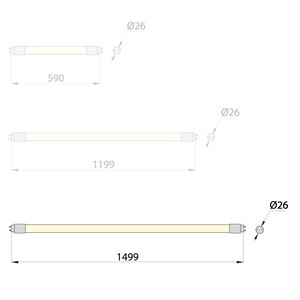 LED tube NANO LED T8, 150cm, 22W 